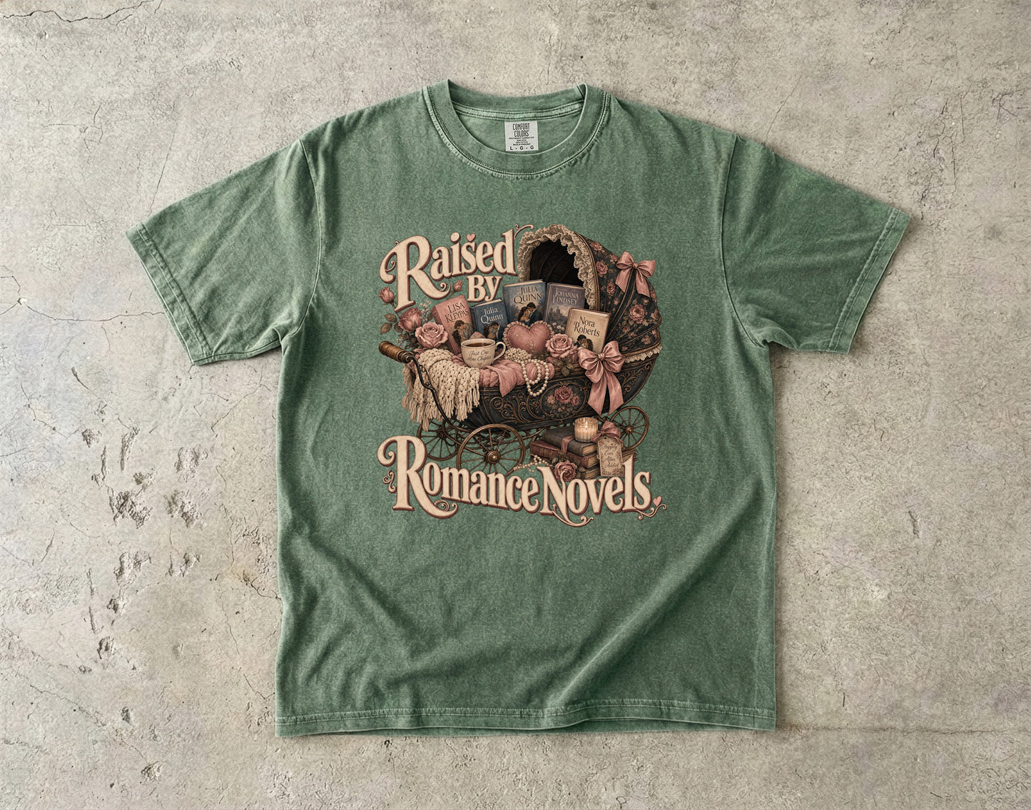 Raised by Romance Novels Shirt, Vintage Book Lover Tee, BookTok Romance Reader Graphic T-Shirt, Literary Gift for Readers