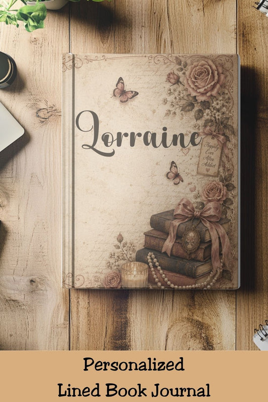 Write your own story in a journal inspired by the books that shaped you. 📖🌹 The Raised by Romance Novels personalized journal is perfect for recording book reviews, favorite quotes, TBR lists, creative writing, and daily journaling. Featuring a stunning vintage romance-inspired cover with beloved books, roses, bows, pearls, and cozy literary details, it's a beautiful gift for BookTok readers, romance lovers, writers, and lifelong bookworms.

#RaisedByRomanceNovels #ReadingJournal #BookLoverGift #BookTok
