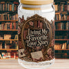 Living My Favorite Love Story Glass Cup, Book Lover Iced Coffee Cup, Romance Reader Gift, BookTok 16 oz Glass Can