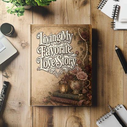 Living My Favorite Love Story Journal, Book Lover Notebook, Romance Reader Journal, BookTok Writing Journal, Literary Gift