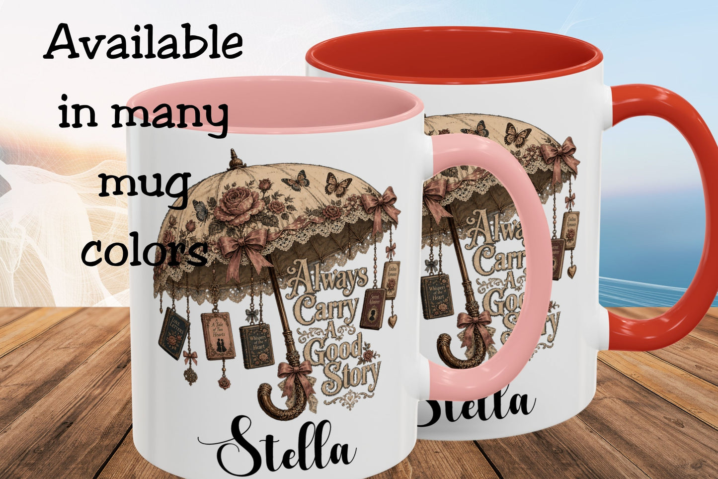 Always Carry a Good Story Personalized Mug, Custom Book Lover Coffee Mug, Romance Reader Gift, BookTok Cup, Literary Mug