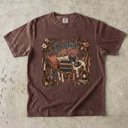 Booked All Day Shirt, Book Lover Graphic Tee, Reading Shirt, Cozy Bookish Apparel, BookTok Shirt, Romance Reader Gift