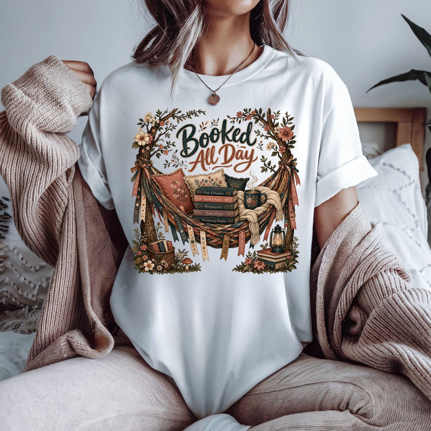 Booked All Day Shirt, Book Lover Graphic Tee, Reading Shirt, Cozy Bookish Apparel, BookTok Shirt, Romance Reader Gift