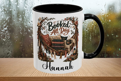 Booked All Day Personalized Mug, Custom Book Lover Coffee Mug, Reading Mug, BookTok Gift, Cozy Reader Cup, Literary Mug