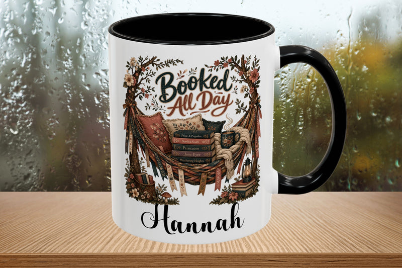 Booked All Day Personalized Mug, Custom Book Lover Coffee Mug, Reading Mug, BookTok Gift, Cozy Reader Cup, Literary Mug