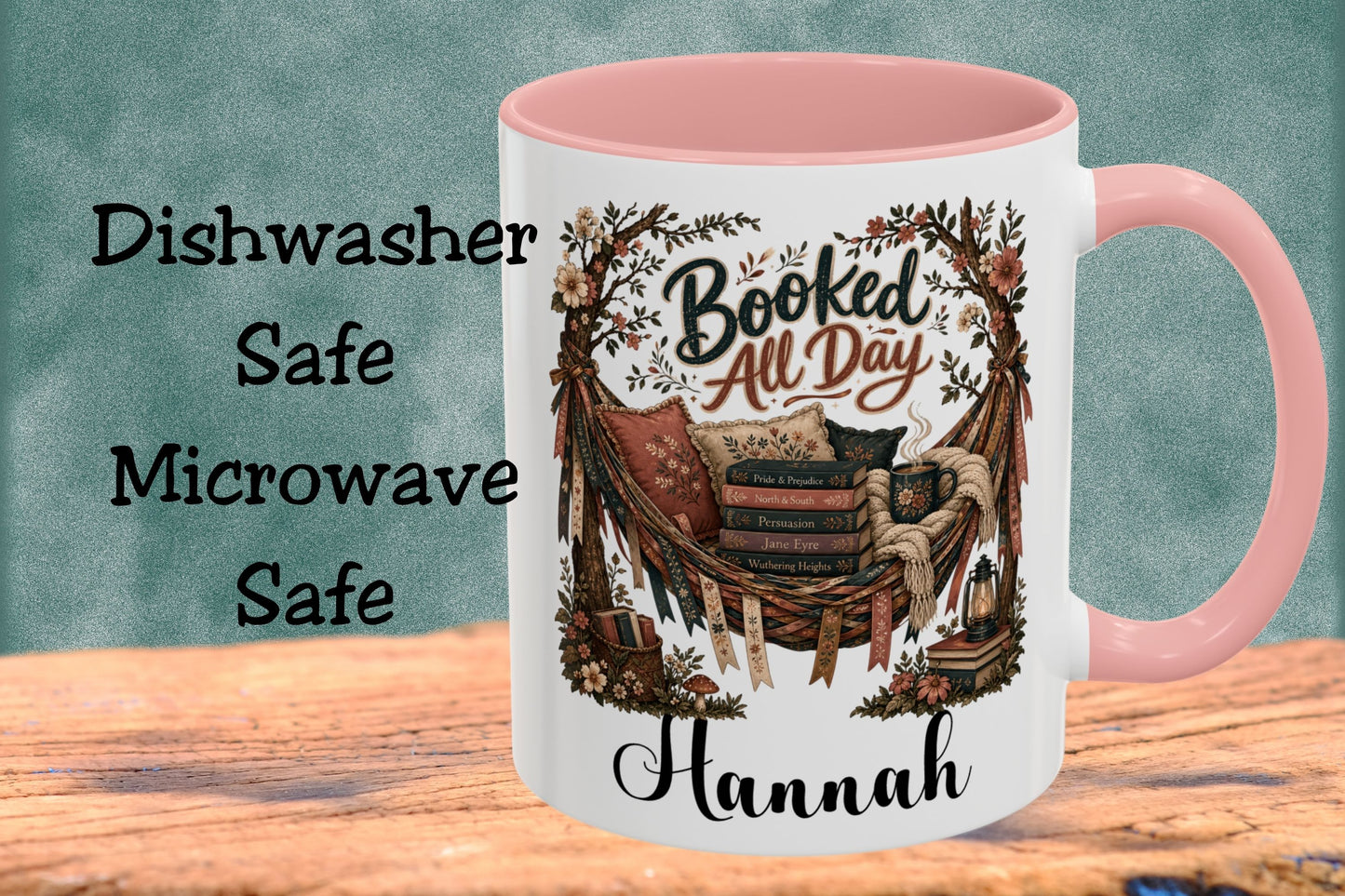 Booked All Day Personalized Mug, Custom Book Lover Coffee Mug, Reading Mug, BookTok Gift, Cozy Reader Cup, Literary Mug