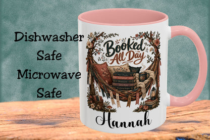Booked All Day Personalized Mug, Custom Book Lover Coffee Mug, Reading Mug, BookTok Gift, Cozy Reader Cup, Literary Mug