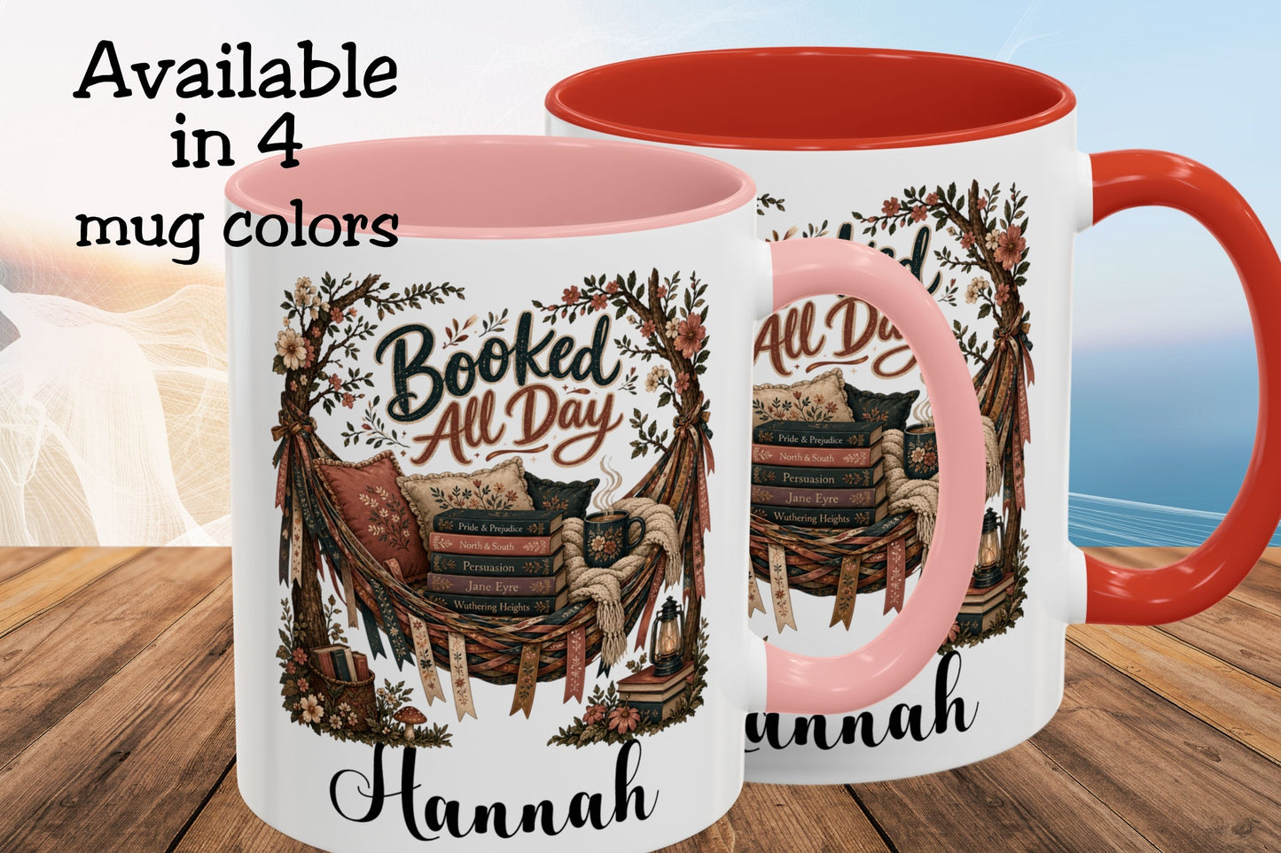 Booked All Day Personalized Mug, Custom Book Lover Coffee Mug, Reading Mug, BookTok Gift, Cozy Reader Cup, Literary Mug