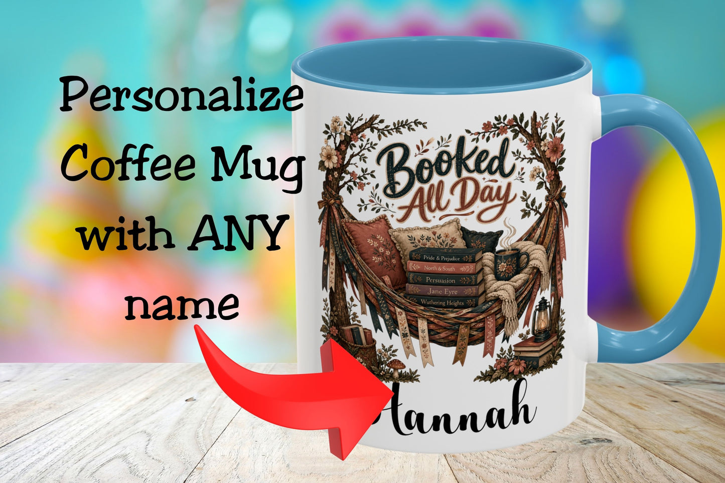 Booked All Day Personalized Mug, Custom Book Lover Coffee Mug, Reading Mug, BookTok Gift, Cozy Reader Cup, Literary Mug
