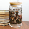 Booked All Day Glass Cup, Book Lover Iced Coffee Glass, Reading Glass Can, BookTok Drinkware, Cozy Reader Glass Cup