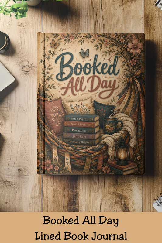 Every great story starts with a blank page. ✍️📚 The Booked All Day journal is perfect for reading logs, book reviews, favorite quotes, TBR lists, creative writing, gratitude journaling, and everyday notes. Featuring cozy cottagecore artwork with books, coffee, florals, and a reading hammock, it's a beautiful gift for BookTok fans, writers, and book lovers.

#BookedAllDay #ReadingJournal #BookLoverGift #BookTokMadeMeBuyIt #BookishJournal #RomanceReader #WriterGift #LiteraryNotebook #JournalLover #BookClub