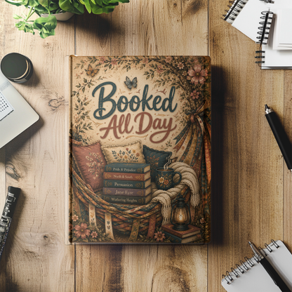 Booked All Day Journal, Book Lover Notebook, Reading Journal, BookTok Writing Journal, Cozy Literary Gift