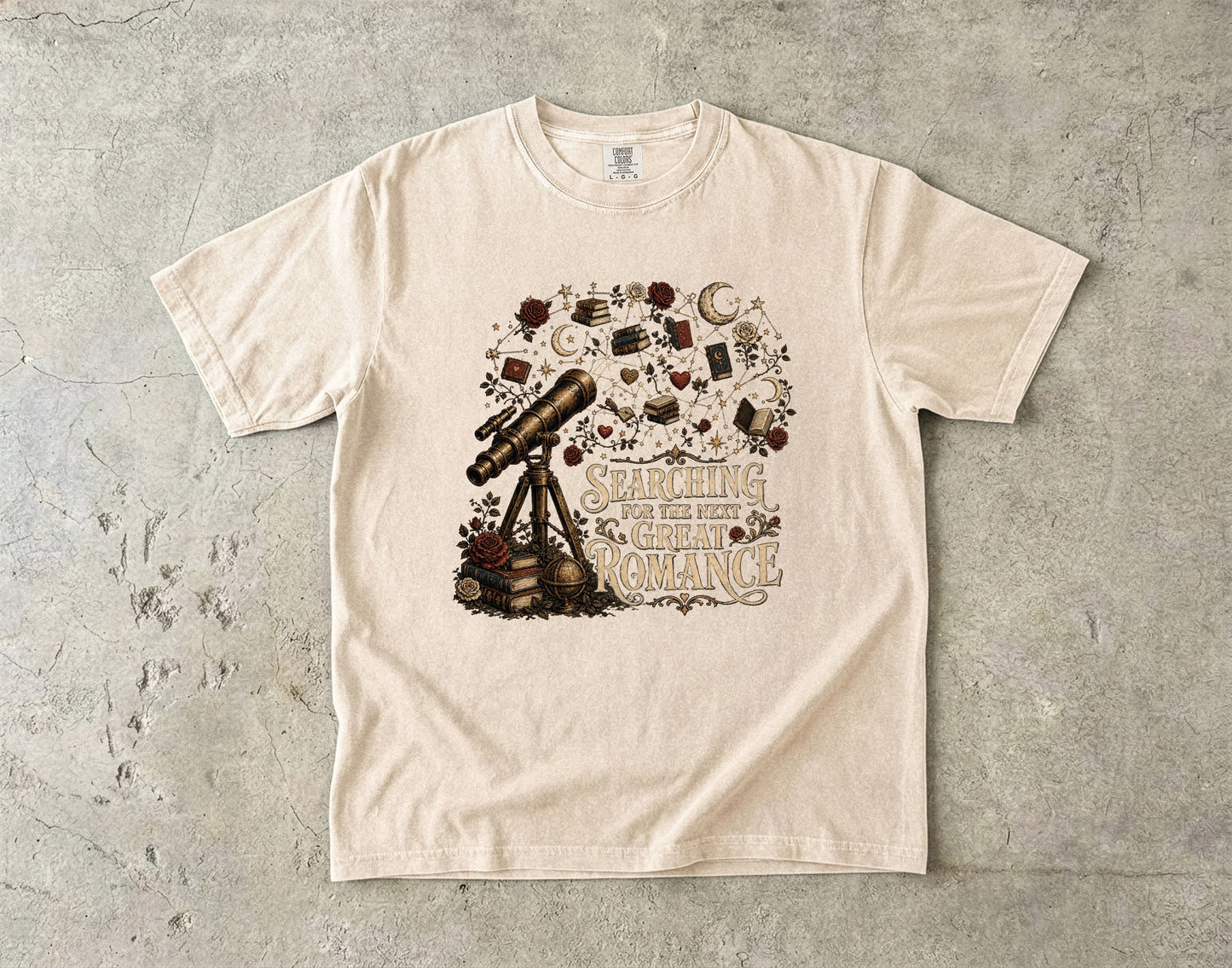 Searching for the Next Great Romance Shirt, Book Lover Graphic Tee, Romance Reader Shirt, BookTok Apparel, Literary Reader Gift