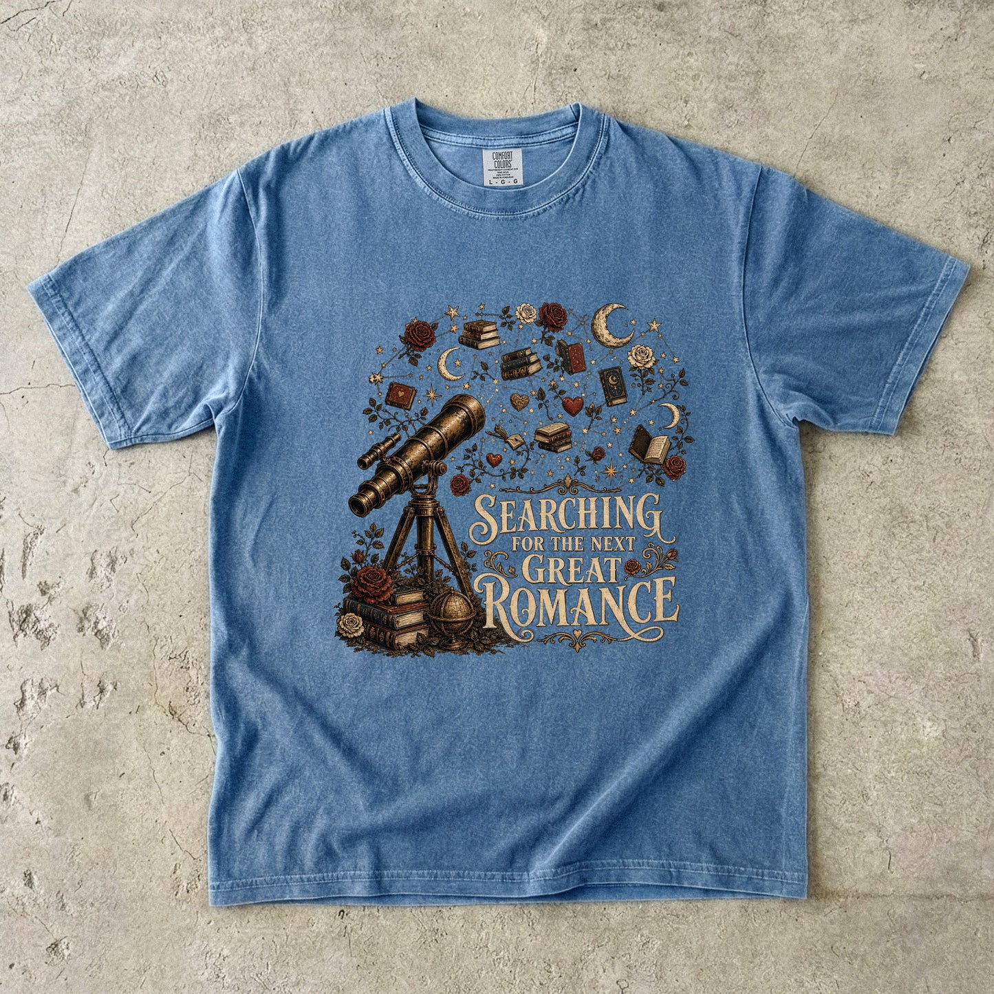 Searching for the Next Great Romance Shirt, Book Lover Graphic Tee, Romance Reader Shirt, BookTok Apparel, Literary Reader Gift