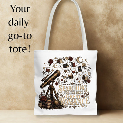 Searching for the Next Great Romance Tote Bag, Book Lover Tote, Romance Reader Bag, BookTok Gift, Literary Book Bag