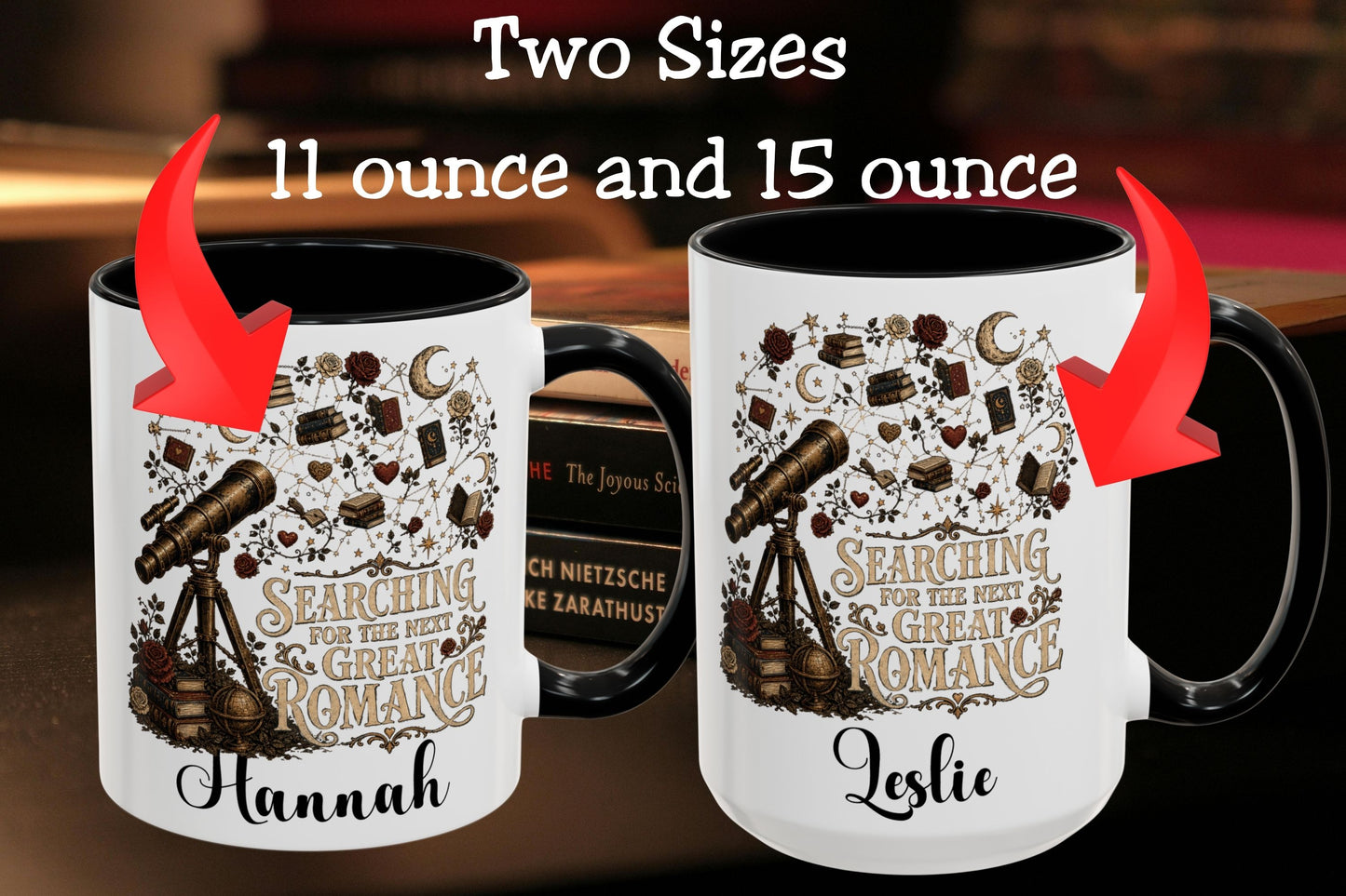 Searching for the Next Great Romance Personalized Mug, Custom Book Lover Coffee Mug, Romance Reader Gift, BookTok Cup