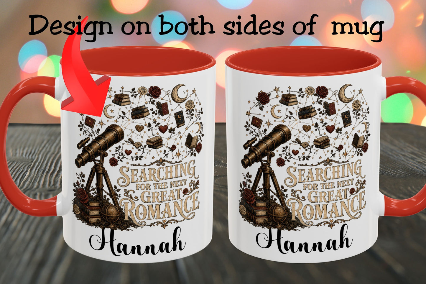 Searching for the Next Great Romance Personalized Mug, Custom Book Lover Coffee Mug, Romance Reader Gift, BookTok Cup
