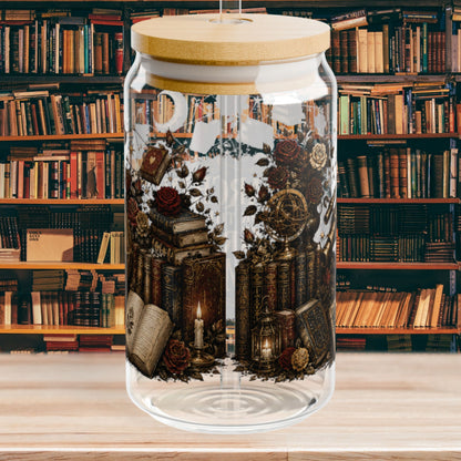 Searching for the Next Great Romance Glass Cup, Book Lover Iced Coffee Glass, Romance Reader Glass Can, BookTok Drinkware