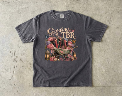 Growing My TBR Shirt, Book Lover Shirt, Reader Graphic Tee, Floral Book Shirt, Booktok Gift, Cozy Reader Tee, Bibliophile Gift