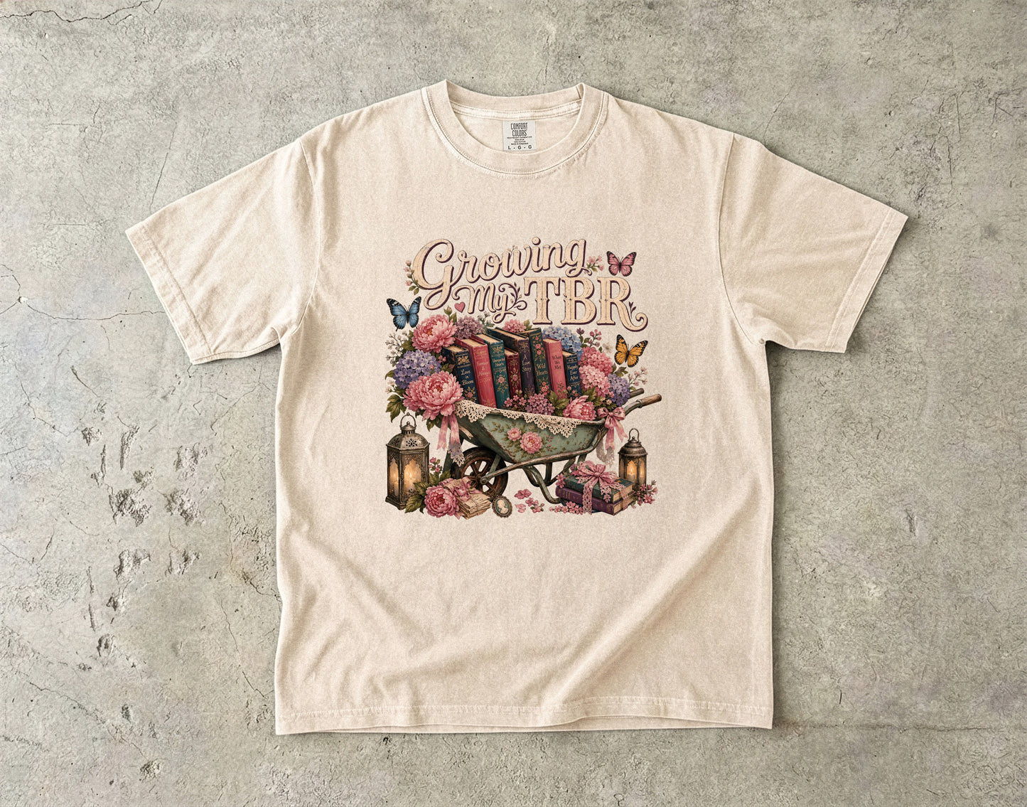Growing My TBR Shirt, Book Lover Shirt, Reader Graphic Tee, Floral Book Shirt, Booktok Gift, Cozy Reader Tee, Bibliophile Gift