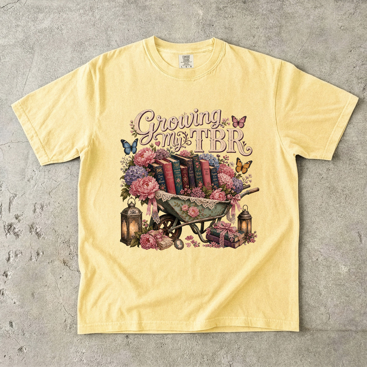 Growing My TBR Shirt, Book Lover Shirt, Reader Graphic Tee, Floral Book Shirt, Booktok Gift, Cozy Reader Tee, Bibliophile Gift
