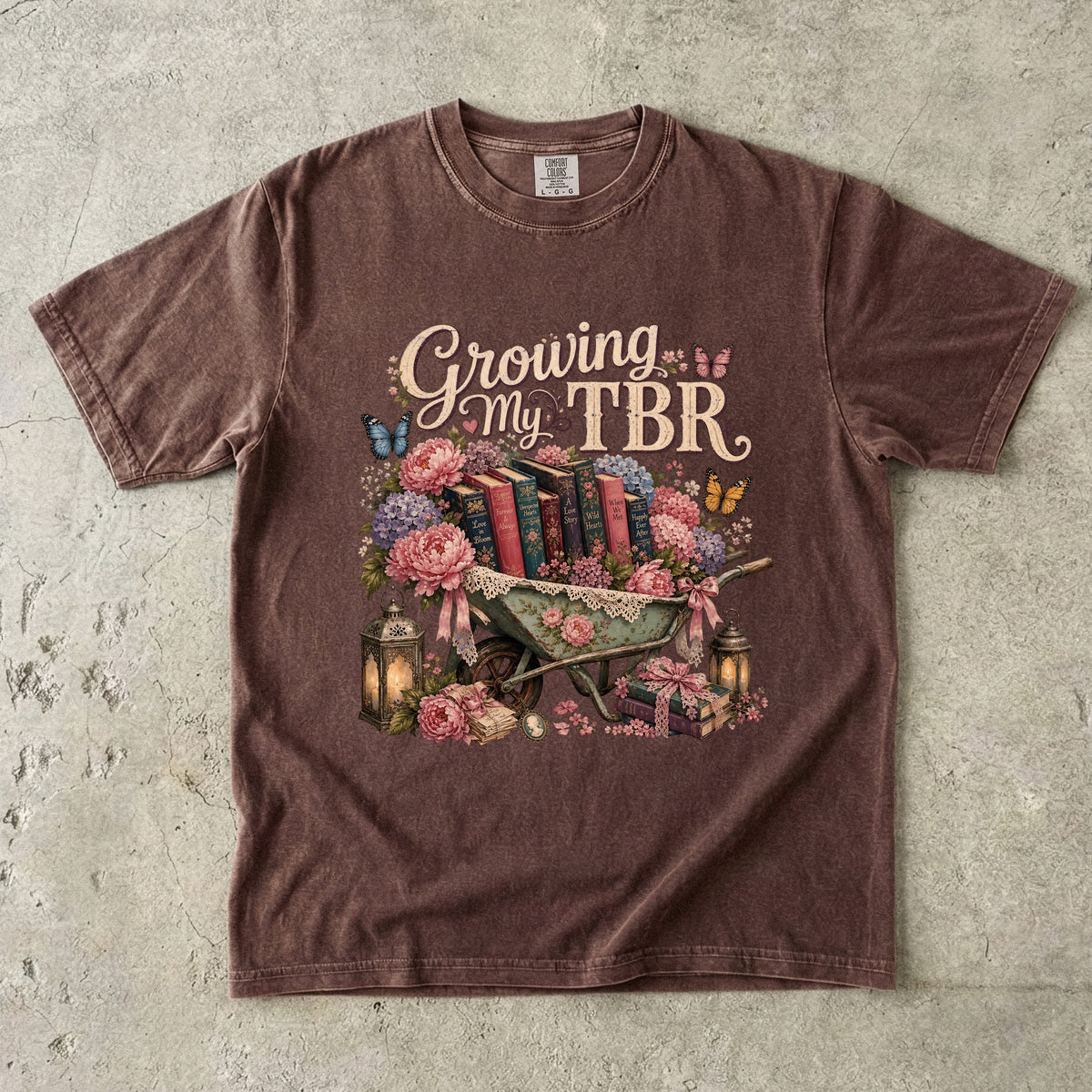 Growing My TBR Shirt, Book Lover Shirt, Reader Graphic Tee, Floral Book Shirt, Booktok Gift, Cozy Reader Tee, Bibliophile Gift