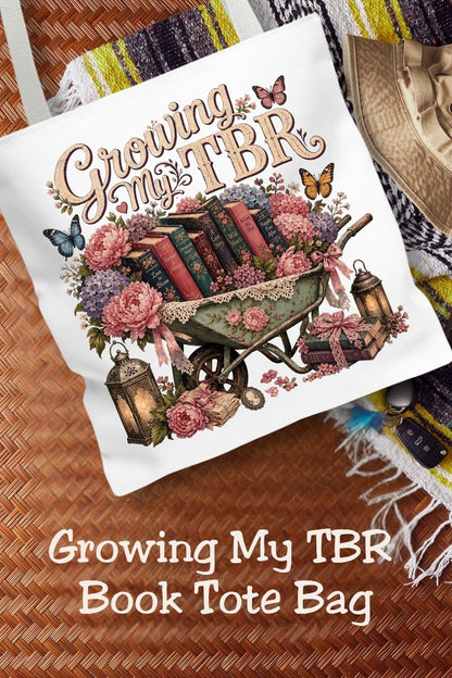 Growing My TBR Tote Bag, Book Lover Tote, Romance Reader Book Bag, BookTok Tote, Literary Gift for Readers