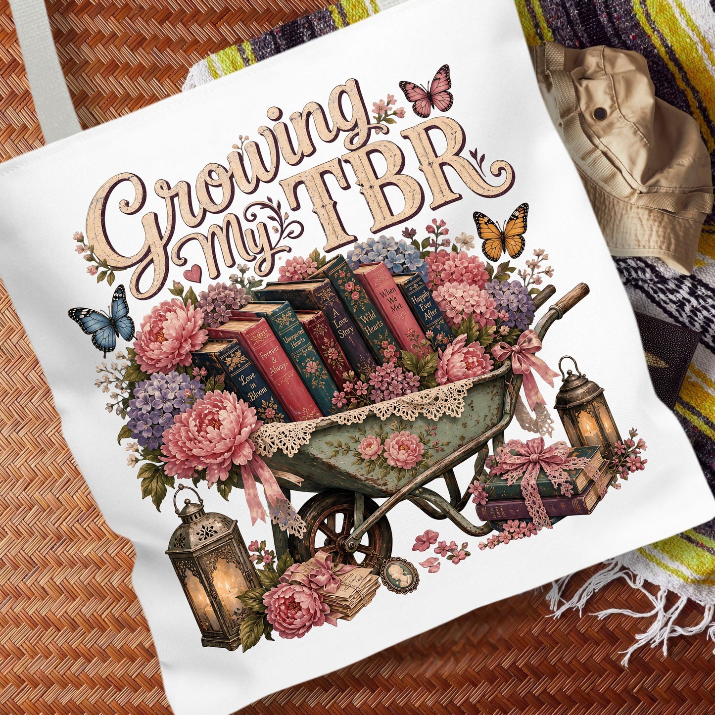 Growing My TBR Tote Bag, Book Lover Tote, Romance Reader Book Bag, BookTok Tote, Literary Gift for Readers