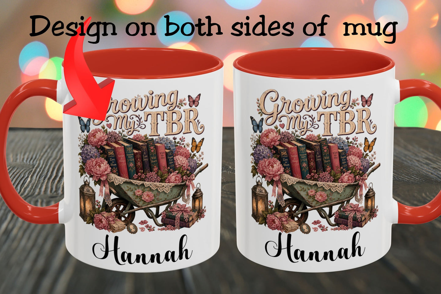 Growing My TBR Personalized Mug, Custom Book Lover Coffee Mug, Romance Reader Gift, BookTok Mug, Literary Coffee Cup