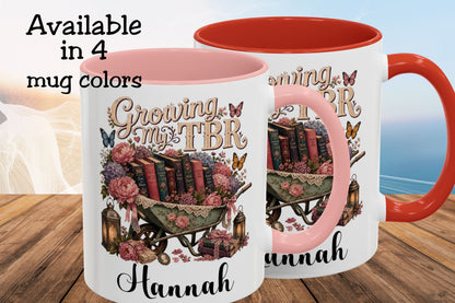 Growing My TBR Personalized Mug, Custom Book Lover Coffee Mug, Romance Reader Gift, BookTok Mug, Literary Coffee Cup