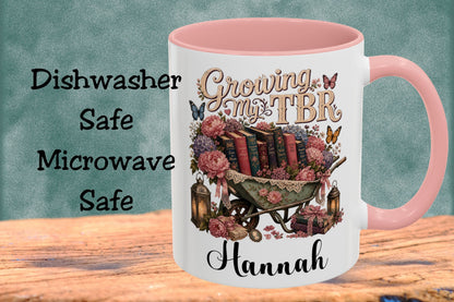 Growing My TBR Personalized Mug, Custom Book Lover Coffee Mug, Romance Reader Gift, BookTok Mug, Literary Coffee Cup
