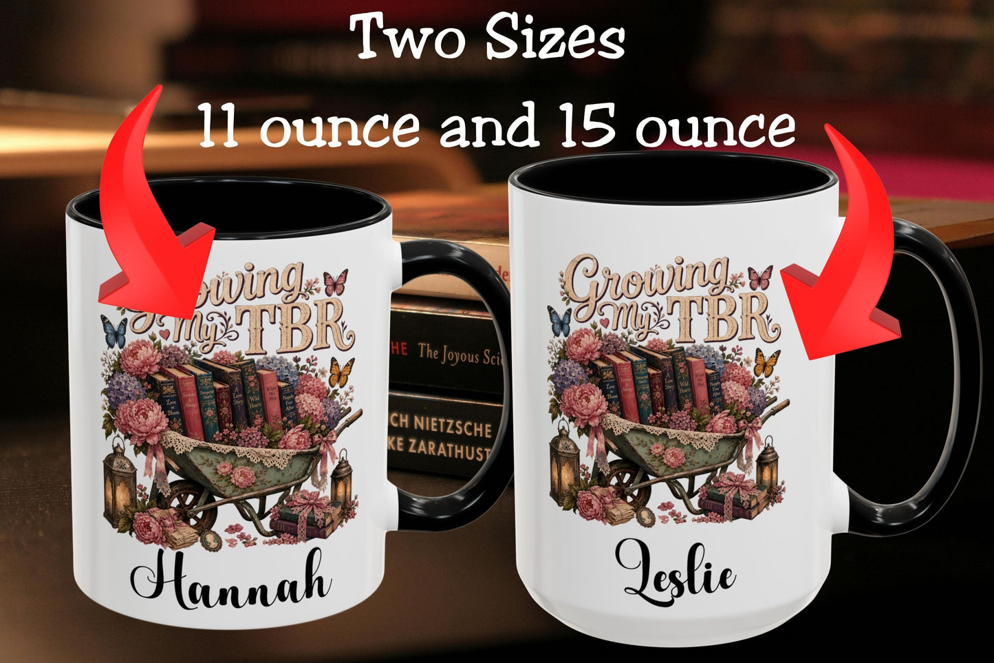 Growing My TBR Personalized Mug, Custom Book Lover Coffee Mug, Romance Reader Gift, BookTok Mug, Literary Coffee Cup
