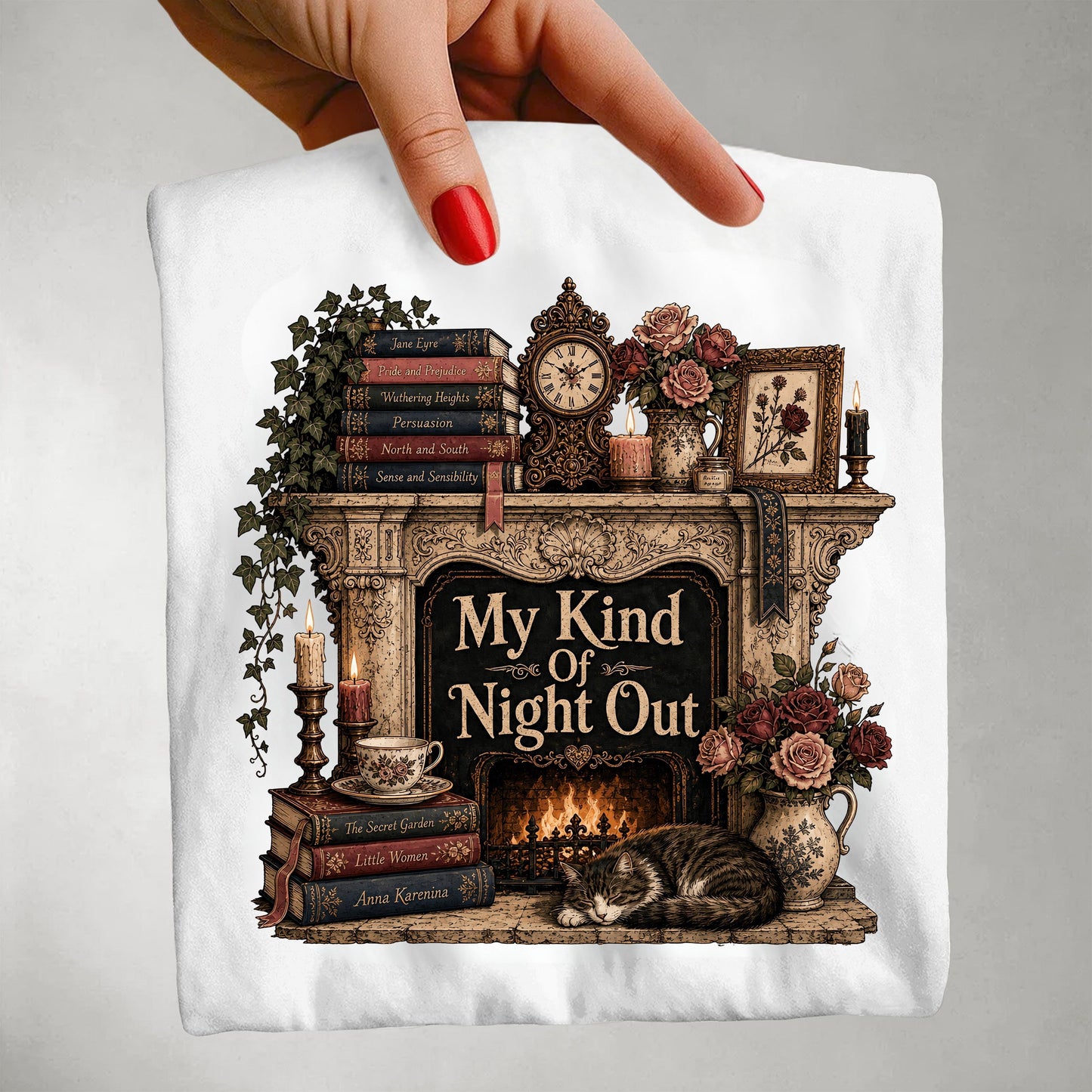 My Kind of Night Out Shirt, Book Lover T-Shirt, Cozy Reading Shirt, Introvert Reader Tee, Bookish Gift for Women