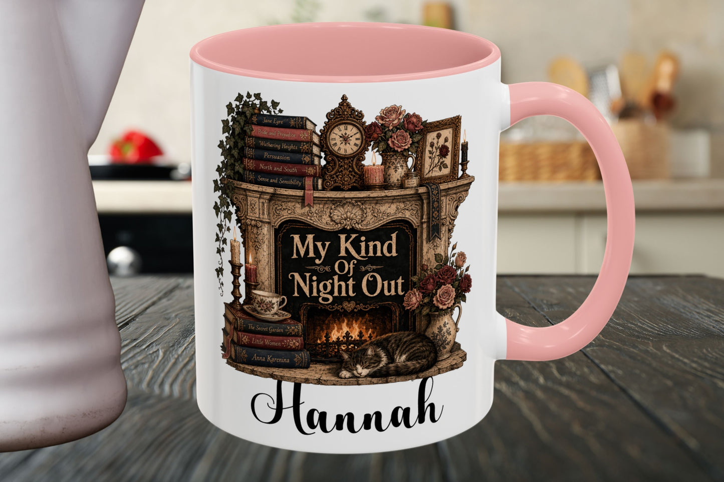 Personalized My Kind of Night Out Mug, Book Lover Coffee Mug, Custom Reader Gift, Cozy Reading Mug, Bookish Gift for Women