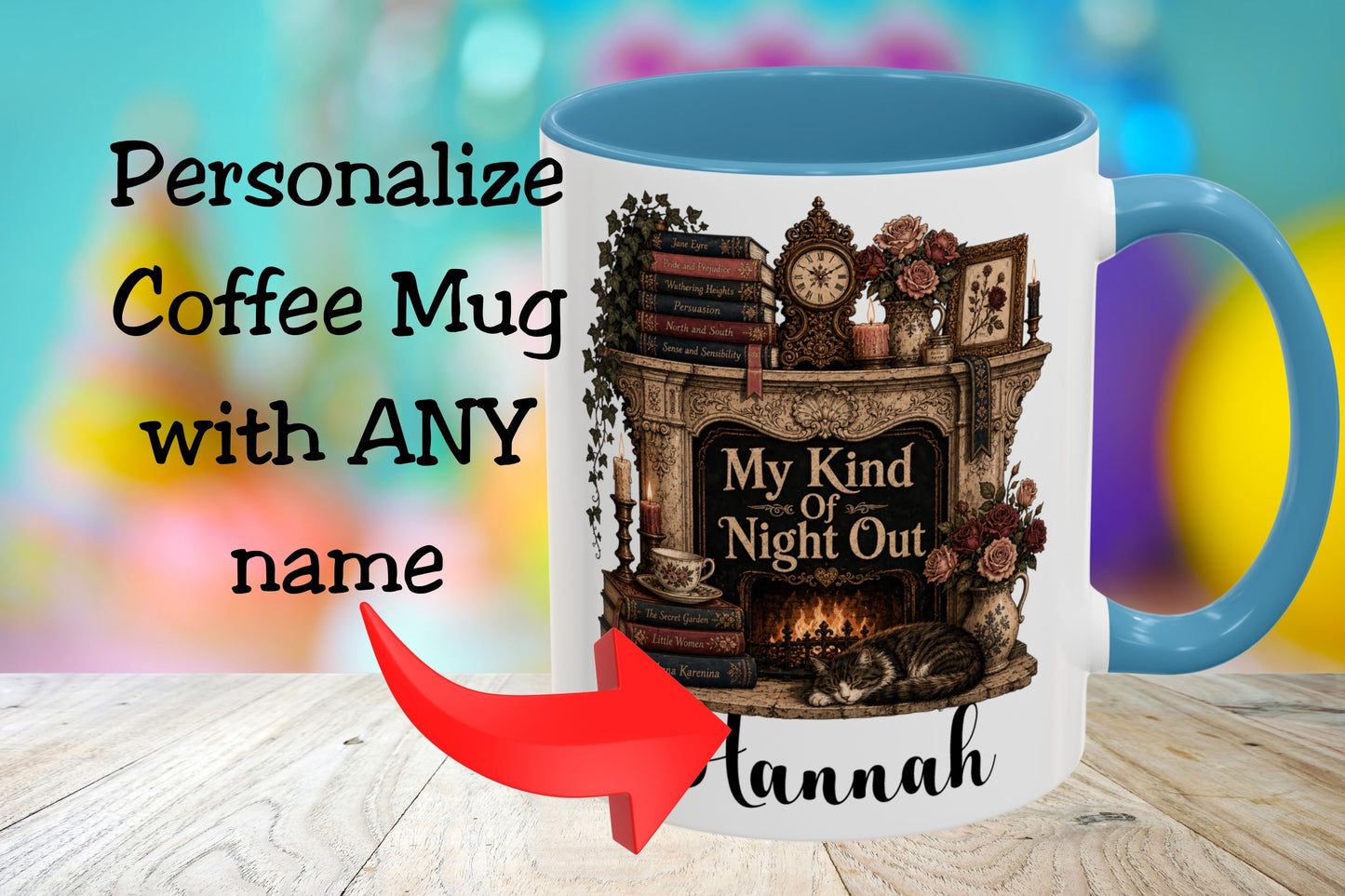 Personalized My Kind of Night Out Mug, Book Lover Coffee Mug, Custom Reader Gift, Cozy Reading Mug, Bookish Gift for Women