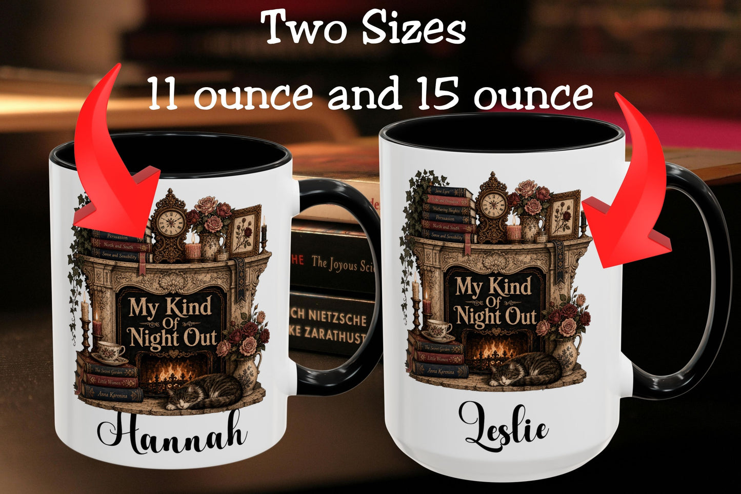 Personalized My Kind of Night Out Mug, Book Lover Coffee Mug, Custom Reader Gift, Cozy Reading Mug, Bookish Gift for Women