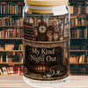 My Kind of Night Out Glass Cup, Book Lover Glass Tumbler, Cozy Reading Cup, Literary Gift for Readers, Bookish Iced Coffee Cup