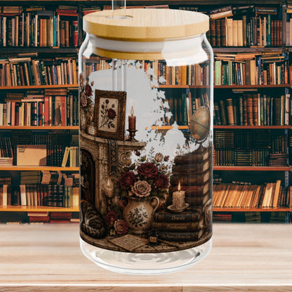 My Kind of Night Out Glass Cup, Book Lover Glass Tumbler, Cozy Reading Cup, Literary Gift for Readers, Bookish Iced Coffee Cup