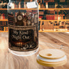 My Kind of Night Out Glass Cup, Book Lover Glass Tumbler, Cozy Reading Cup, Literary Gift for Readers, Bookish Iced Coffee Cup