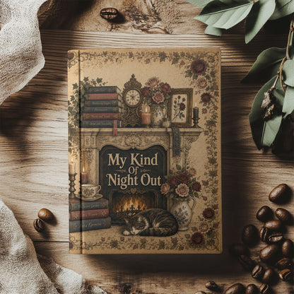 My Kind of Night Out Journal, Book Lover Notebook, Cozy Reading Journal, Vintage Literary Notebook, Gift for Readers
