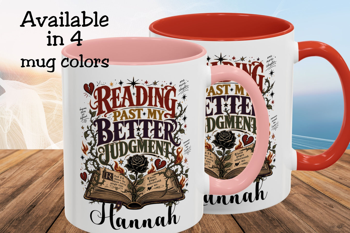 Personalized Reading Past My Better Judgment Mug, Funny Book Lover Mug, Custom Romance Reader Gift