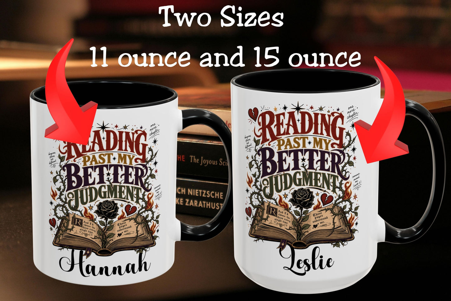 Personalized Reading Past My Better Judgment Mug, Funny Book Lover Mug, Custom Romance Reader Gift