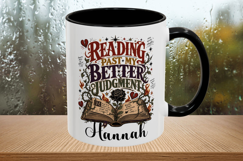 Personalized Reading Past My Better Judgment Mug, Funny Book Lover Mug, Custom Romance Reader Gift