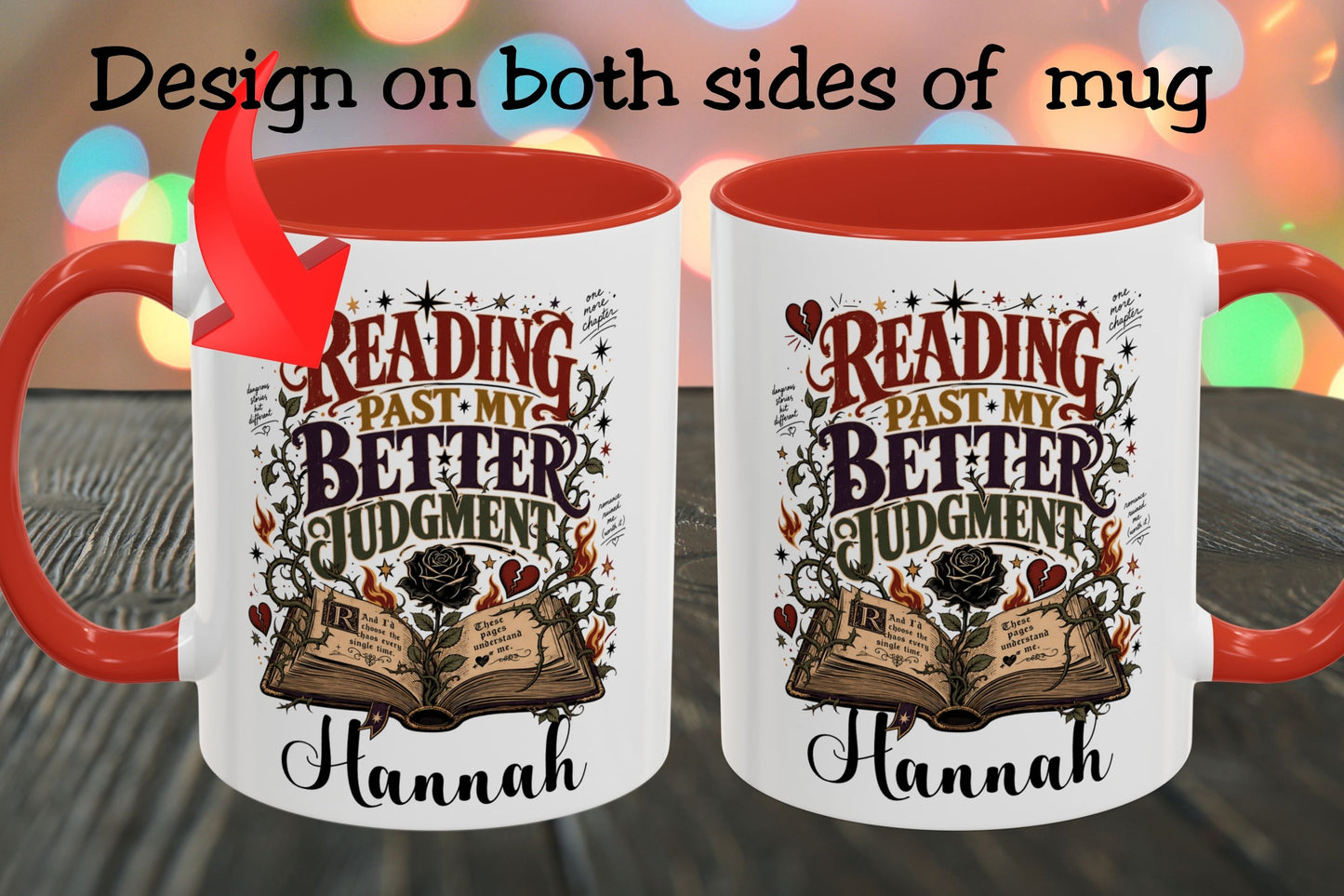 Personalized Reading Past My Better Judgment Mug, Funny Book Lover Mug, Custom Romance Reader Gift