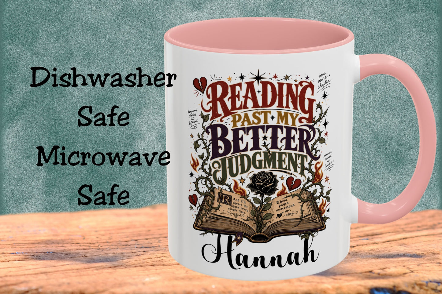 Personalized Reading Past My Better Judgment Mug, Funny Book Lover Mug, Custom Romance Reader Gift