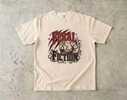 Feral for Fiction Shirt, Funny Book Lover T-Shirt, Romance Reader Tee, Bookish Graphic Shirt