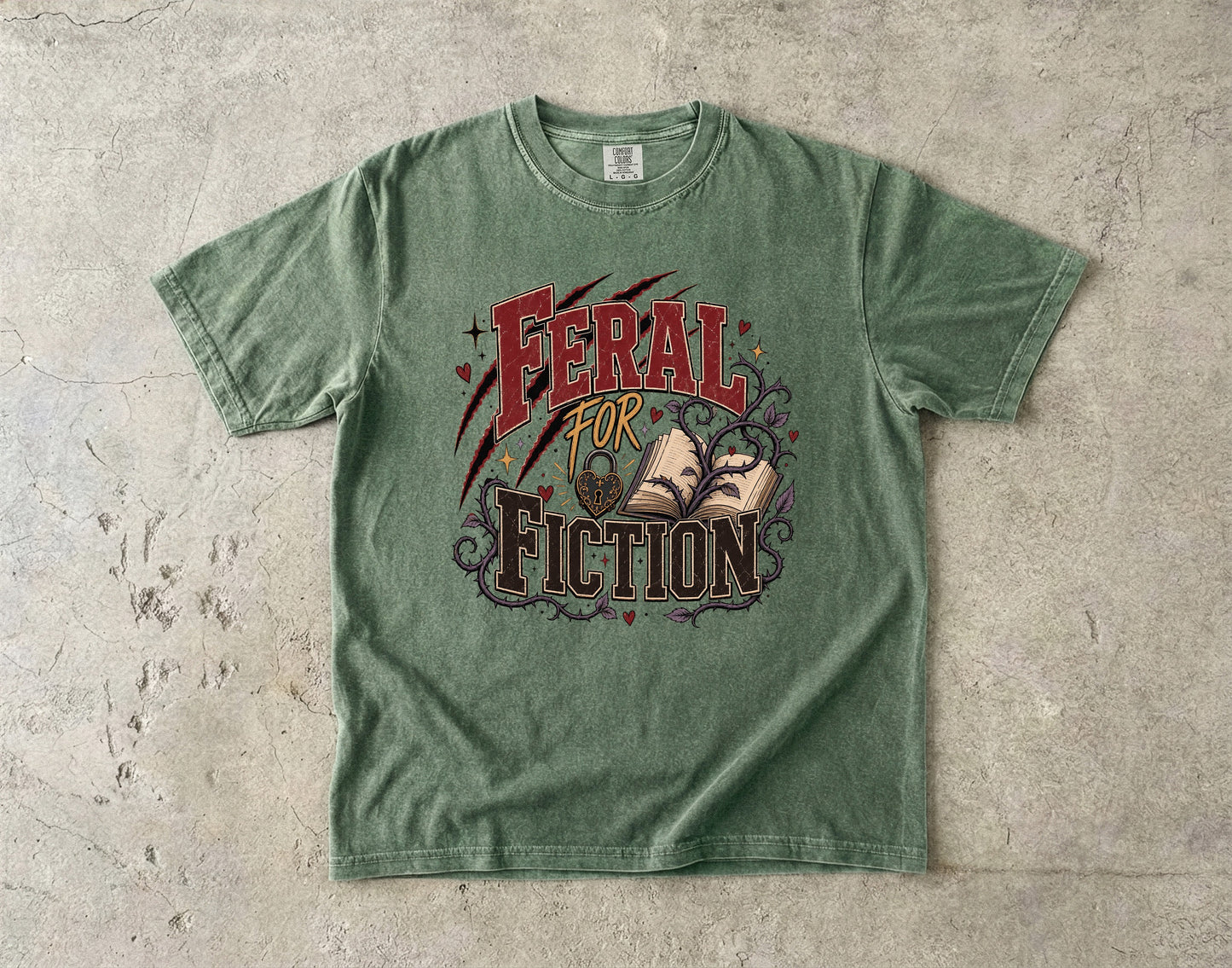 Feral for Fiction Shirt, Funny Book Lover T-Shirt, Romance Reader Tee, Bookish Graphic Shirt