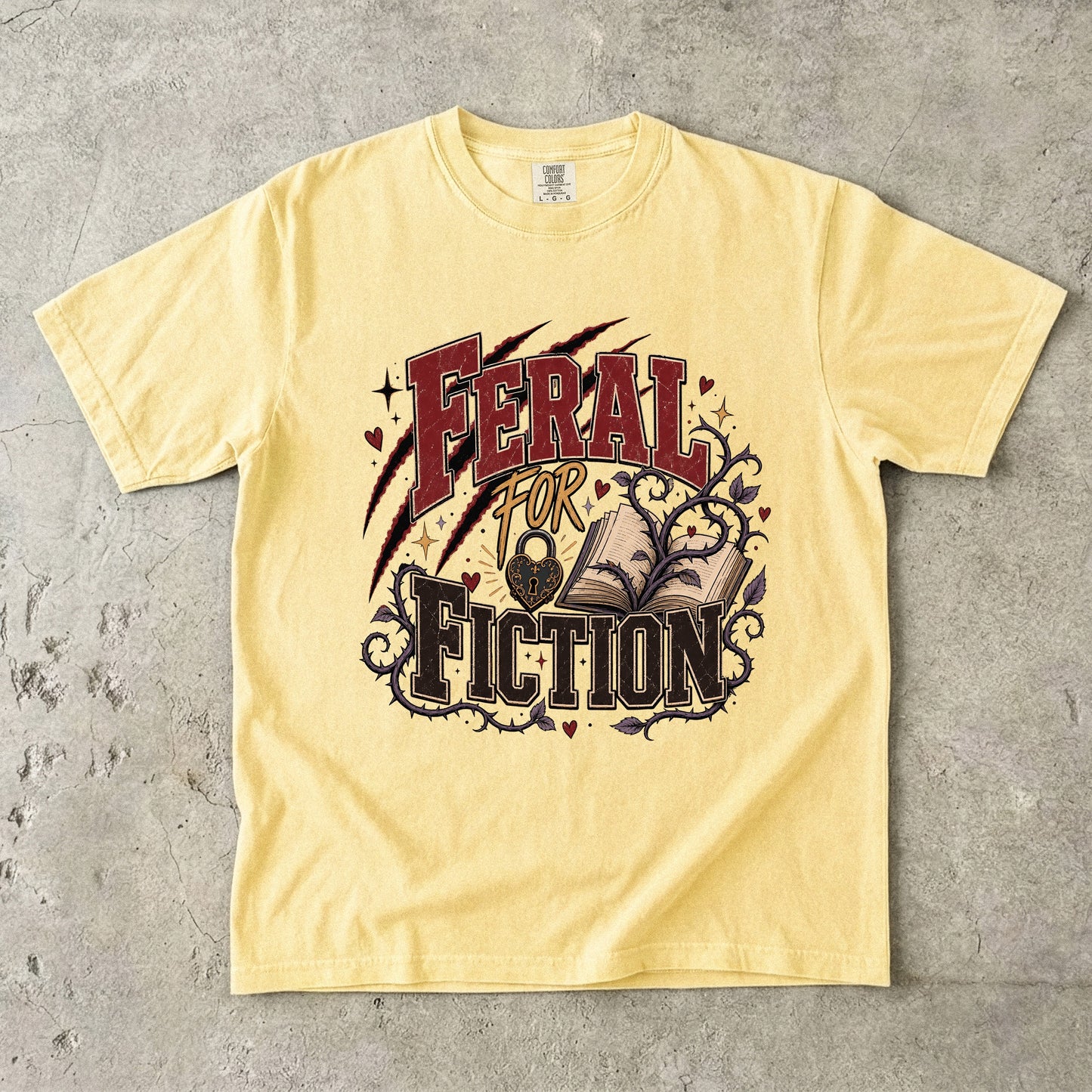 Feral for Fiction Shirt, Funny Book Lover T-Shirt, Romance Reader Tee, Bookish Graphic Shirt