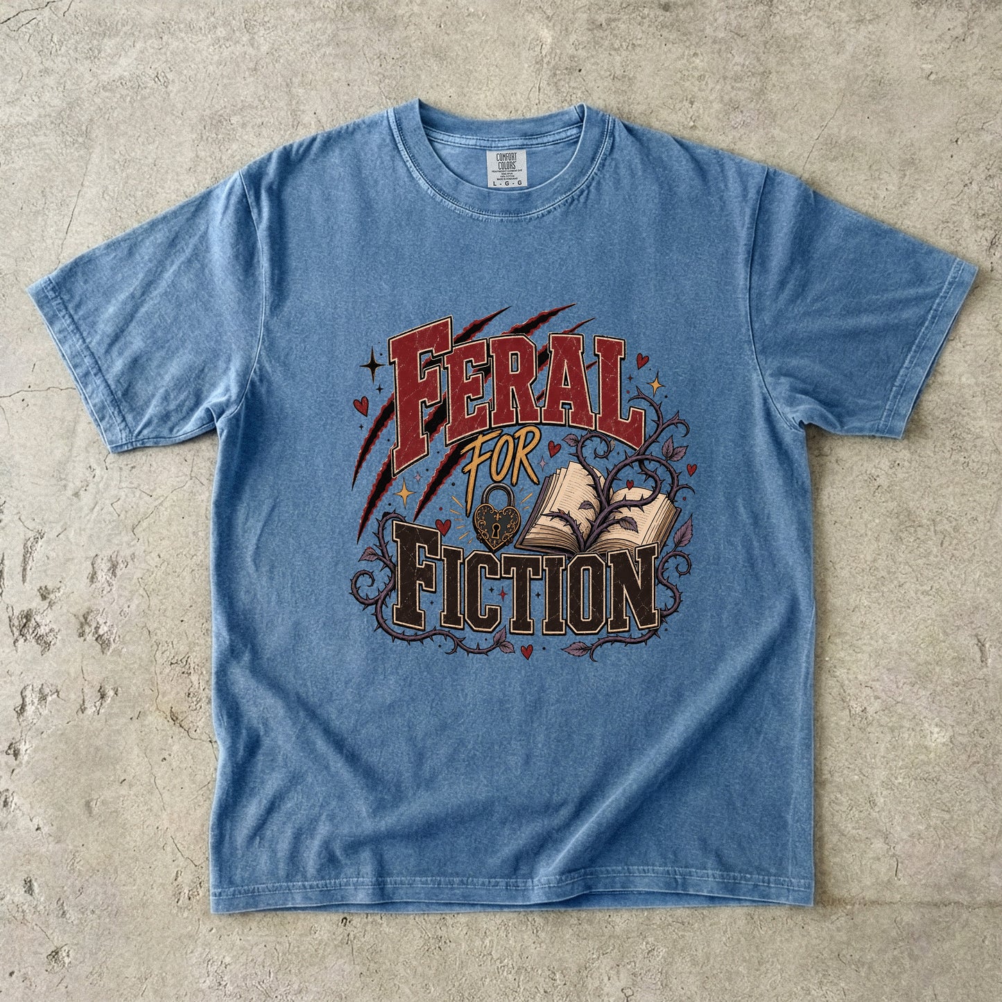 Feral for Fiction Shirt, Funny Book Lover T-Shirt, Romance Reader Tee, Bookish Graphic Shirt