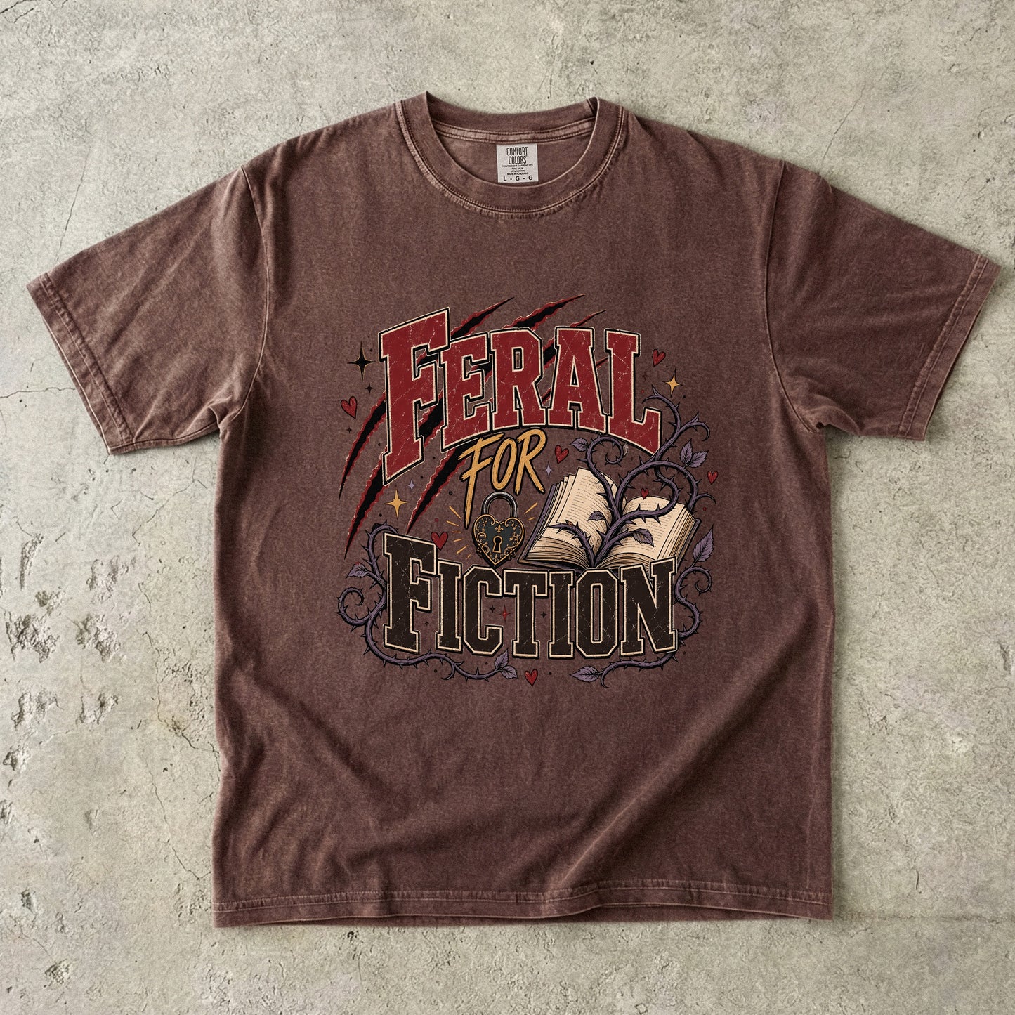 Feral for Fiction Shirt, Funny Book Lover T-Shirt, Romance Reader Tee, Bookish Graphic Shirt